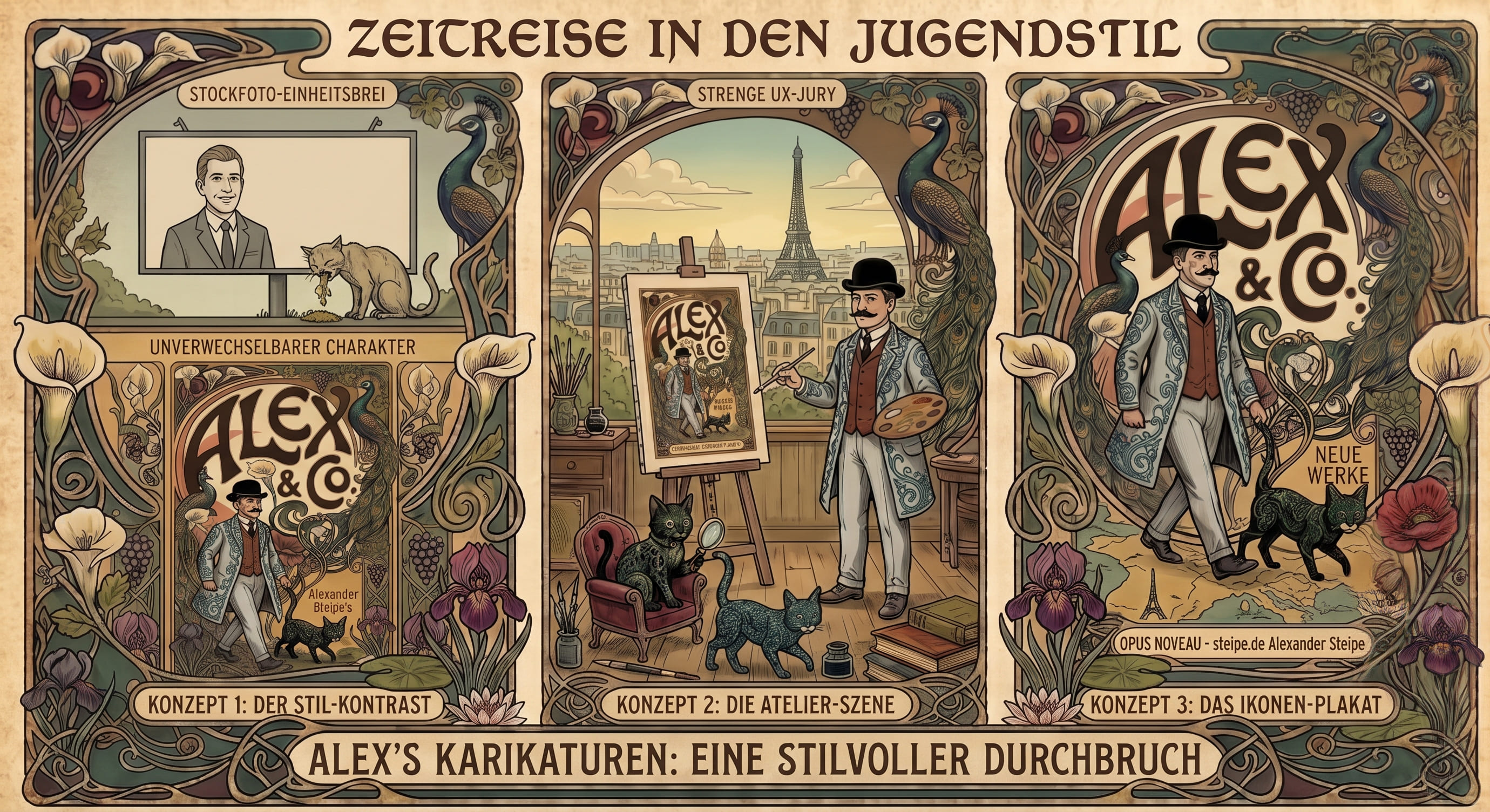 Zeitreise in den Jugendstil Triptychon