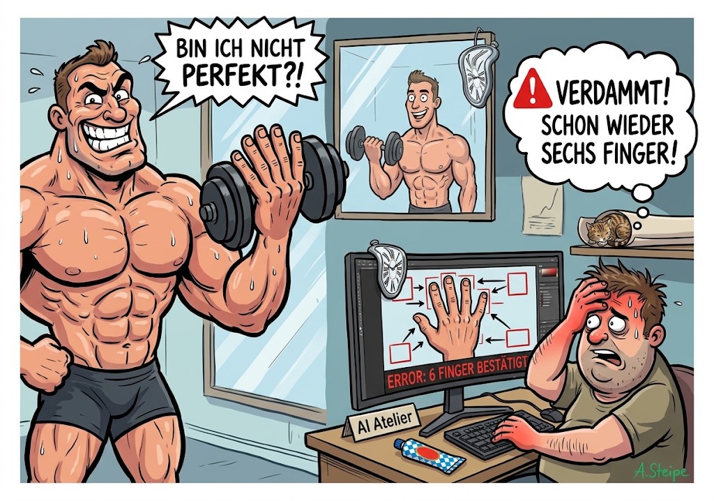 Aber einige von denen hatten fünf Finger - Karikatur