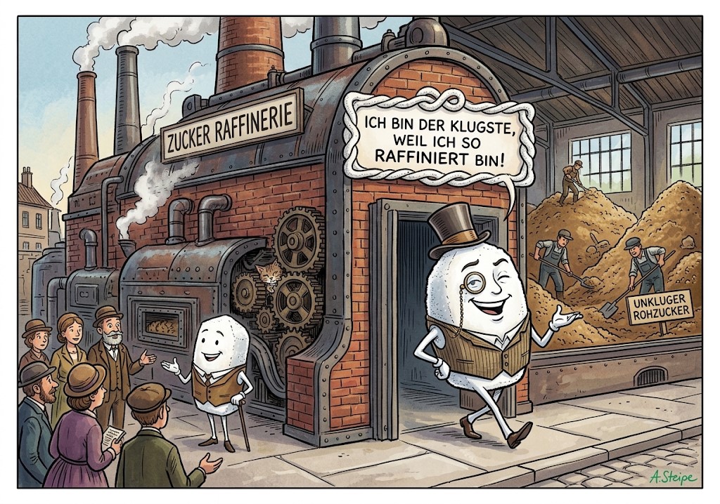 Raffinierter Zucker in der Fabrik