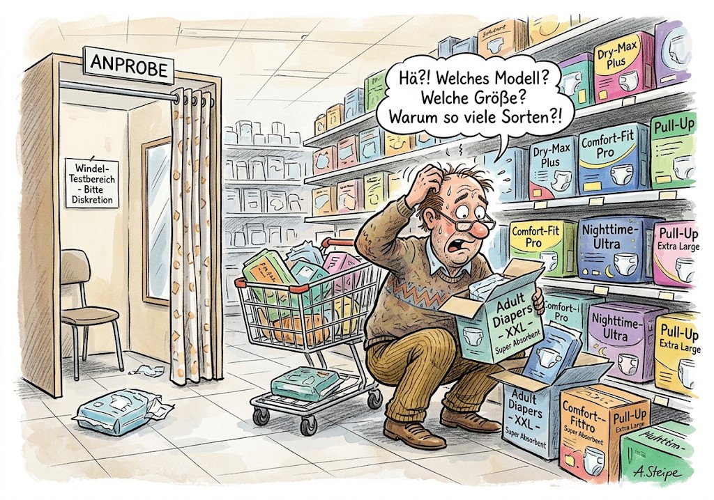 Ratlos vor dem Windelregal