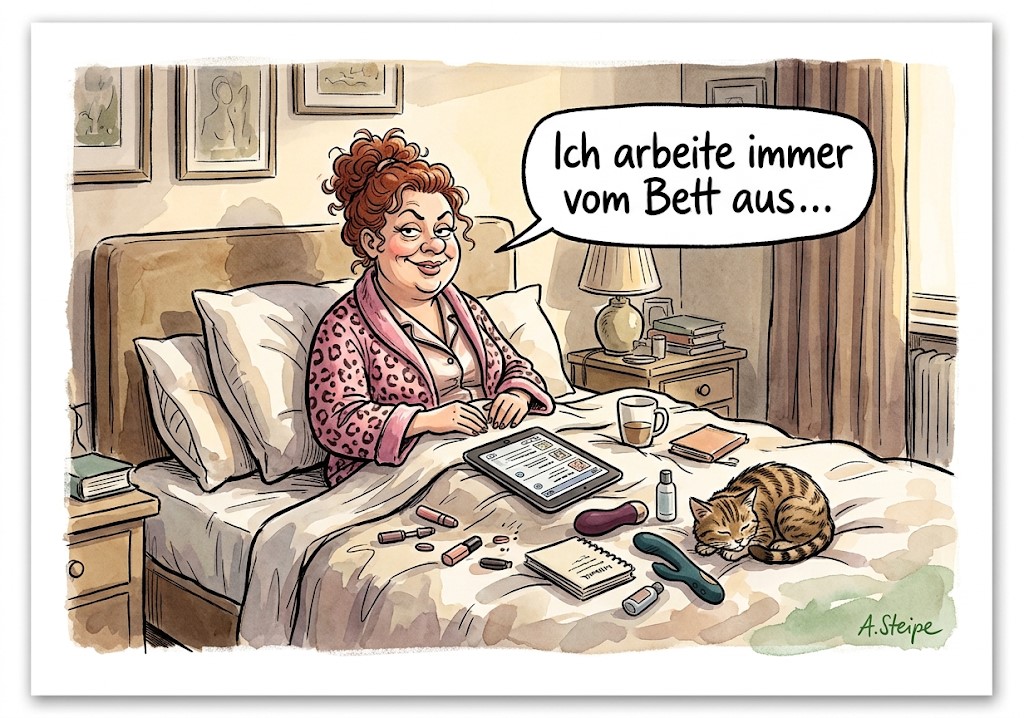 Homeoffice im Bett