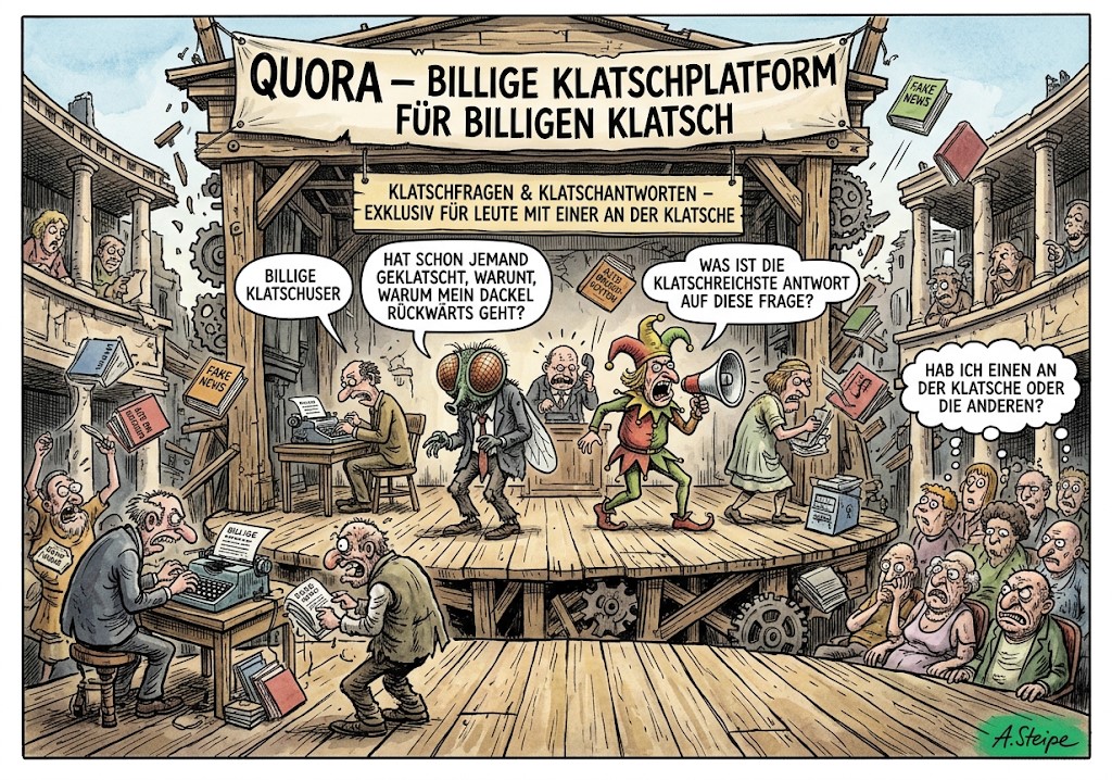 Quora als billige Klatschb&uuml;hne voller schr&auml;ger Gestalten