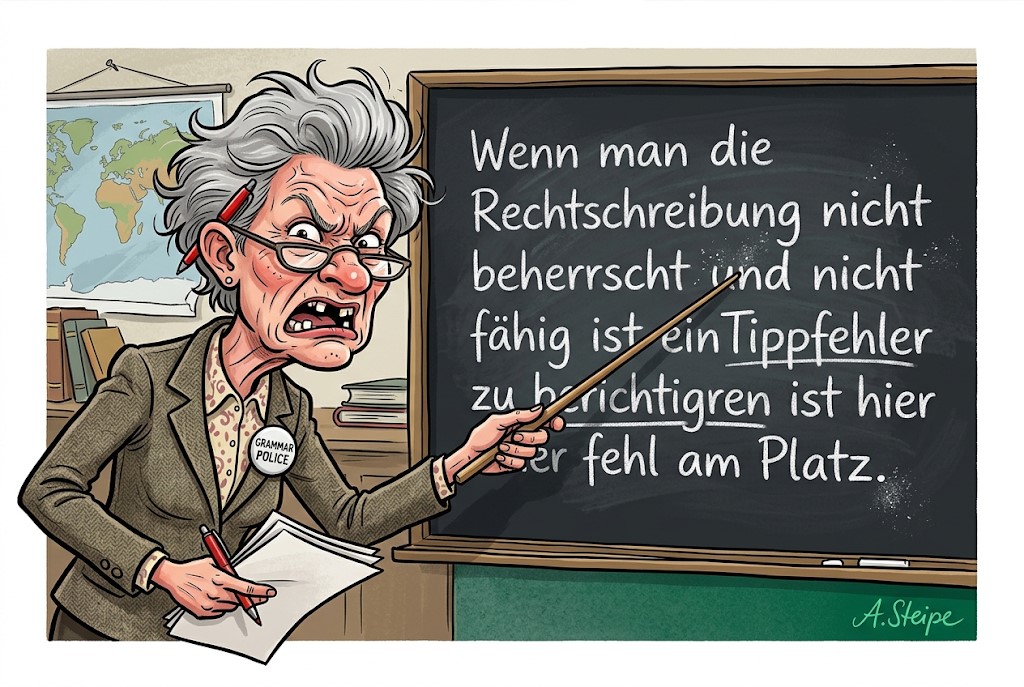 Grammar Police Lehrerin r&uuml;gt Tippfehler und mangelnde Rechtschreibung an der Tafel