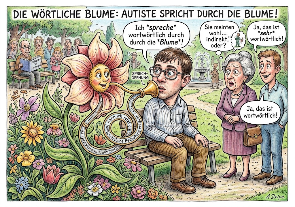 Die w&ouml;rtliche Blume: Autist spricht wortw&ouml;rtlich durch die Blume