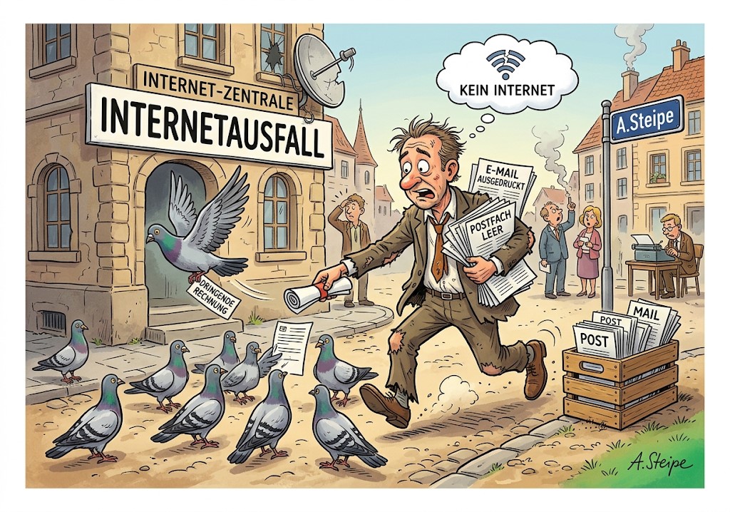 Internetausfall: Bote verteilt ausgedruckte E-Mails per Brieftauben