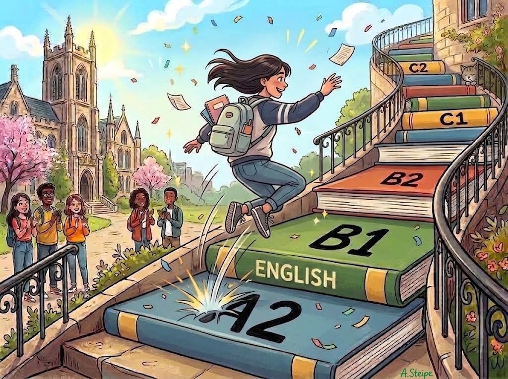 Wie schaffe ich den Sprung von A2 zu B1 im Englischen