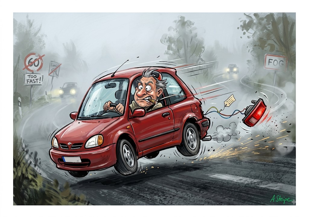 Wie schnell mit Nebelschlussleuchte fahren