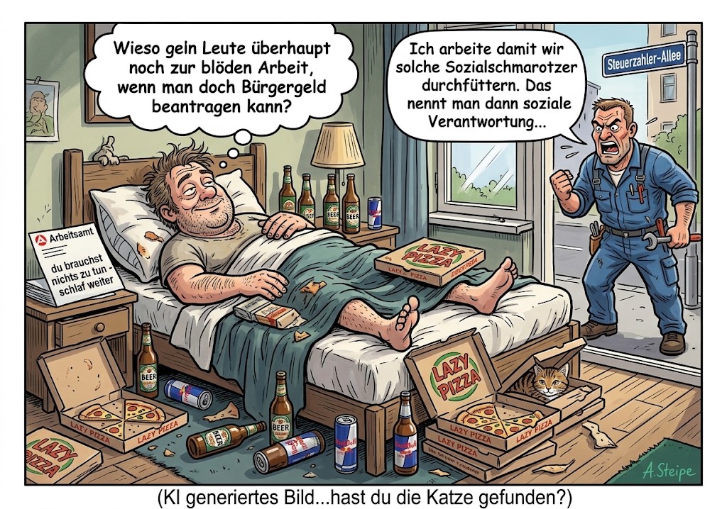 Wieso zur bloeden Arbeit und nicht Buergergeld