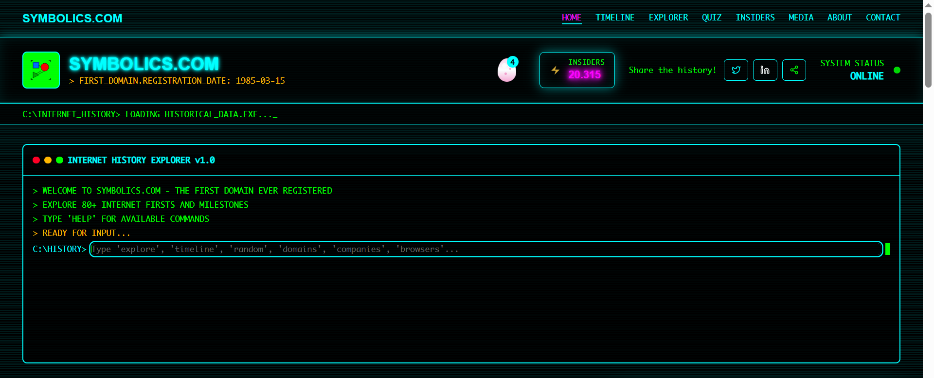 symbolics.com Screenshot
